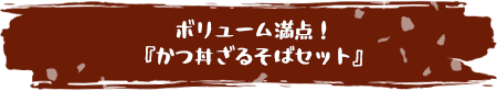 ボリューム満点！『かつ丼ざるそばセット』